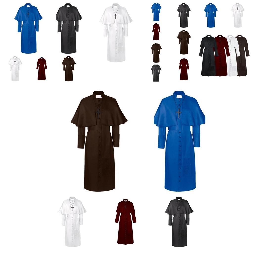 Unisex Medieval Friar Monk Robe Cosplay Costume Halloween Party Dress Up