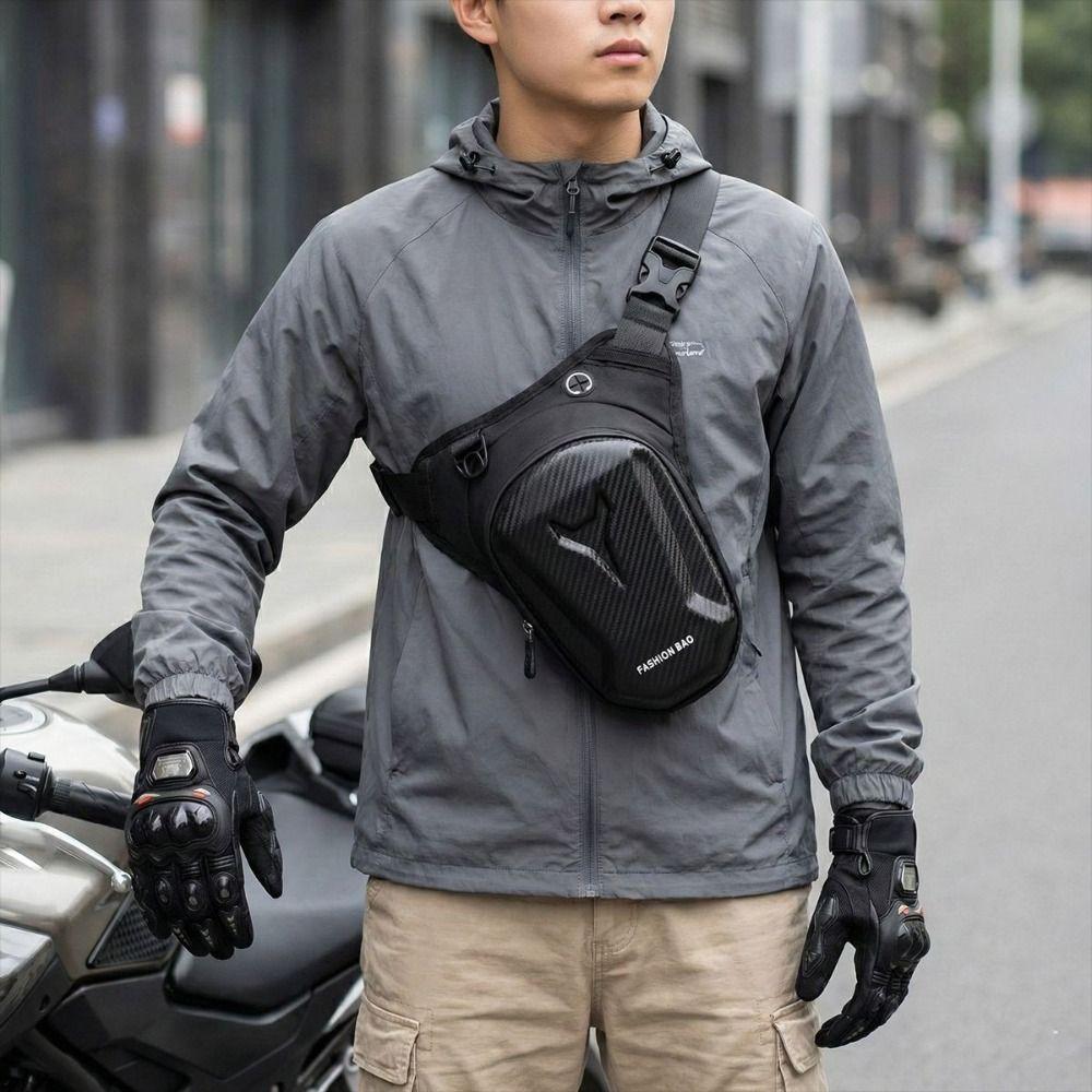 Hard Shell Motorcycle Leg Bag Waterproof Crossbody Bag Cycling Waist Pack Motorcycle