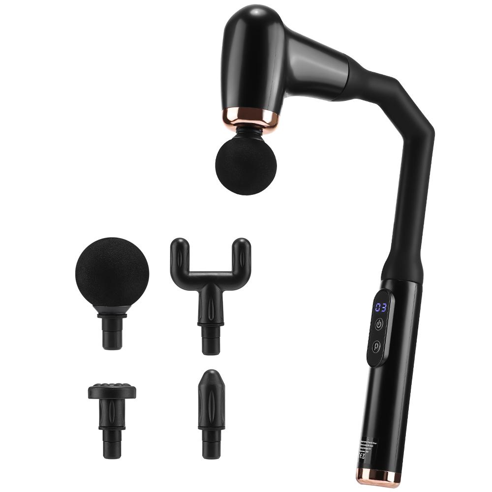 

Электрический пистолет для фасций локтя 3 режима и 6 скоростей, регулируемый, для глубоких тканей, всего тела, спины, расслабления мышц, массажный перкуссионный молоток чёрный