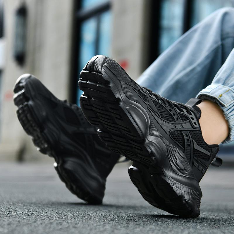 Autumn Men's Sneakers Black Sports Shoes Breathable Mesh Men Casual Shoes Thick Sole Sneakers Men Shoes Platform Running Shoes