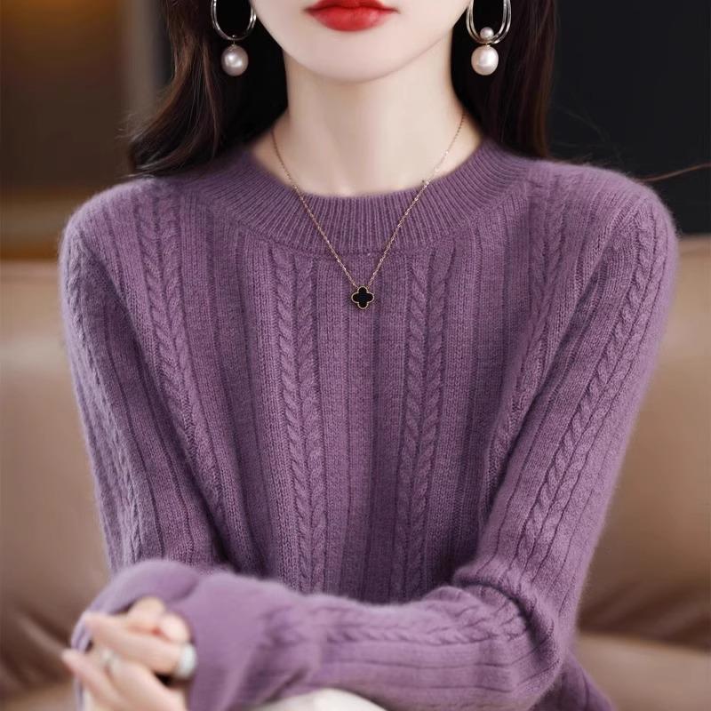 

Пуловер свитер женский осень и зима новый вязаный свитер топ модная нижняя рубашка XXL