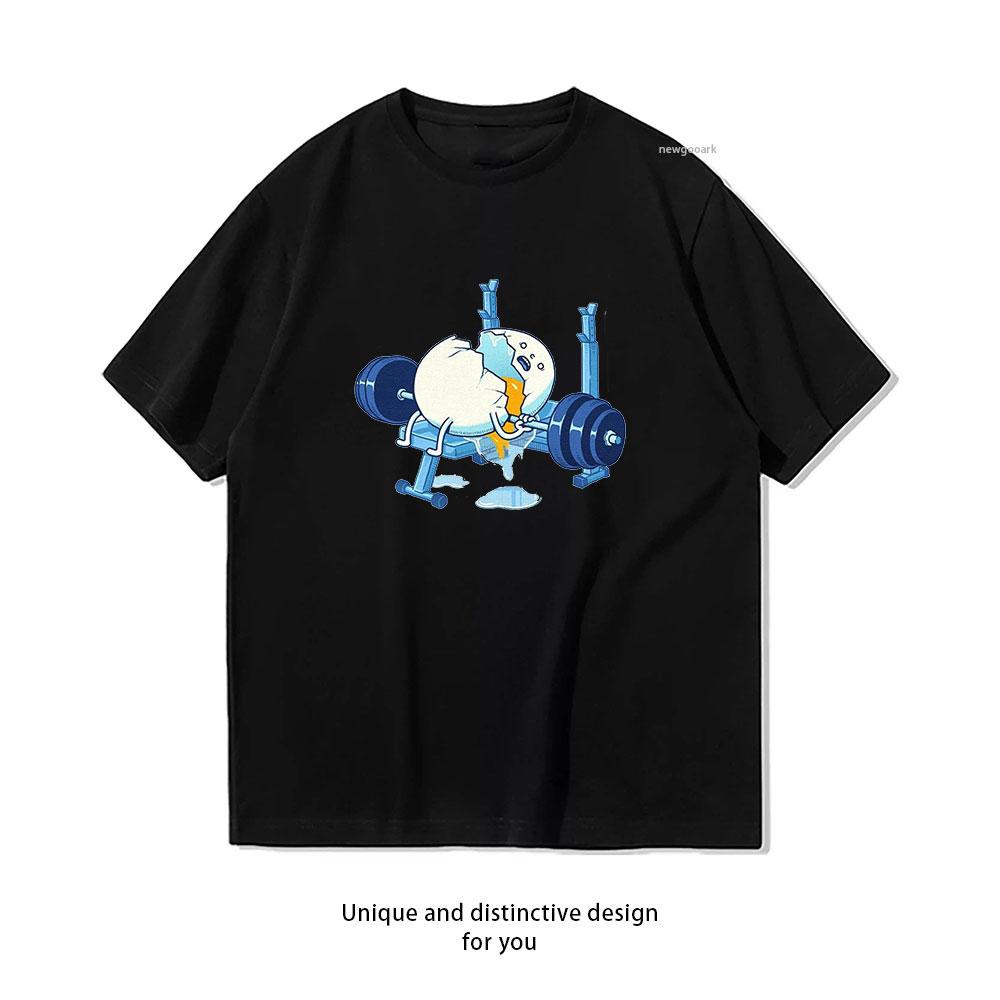 Egg weightlifting funny tshirt woman man Casual cotton graphic t shirts Creative Adult Oneck streetwear ropa hombre