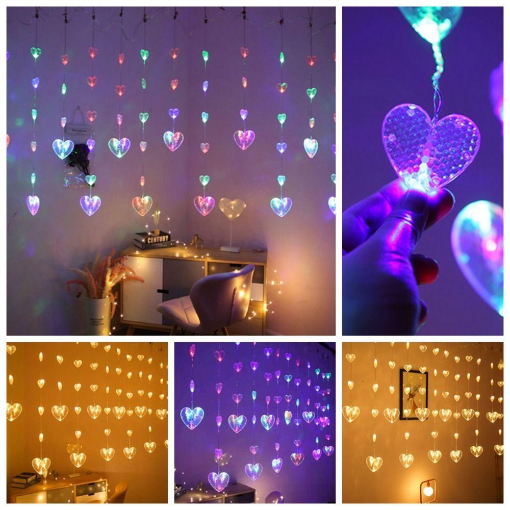 

Lighting Heart Shaped Curtain Light Flash Christmas Tree Lamp Valentine s Day