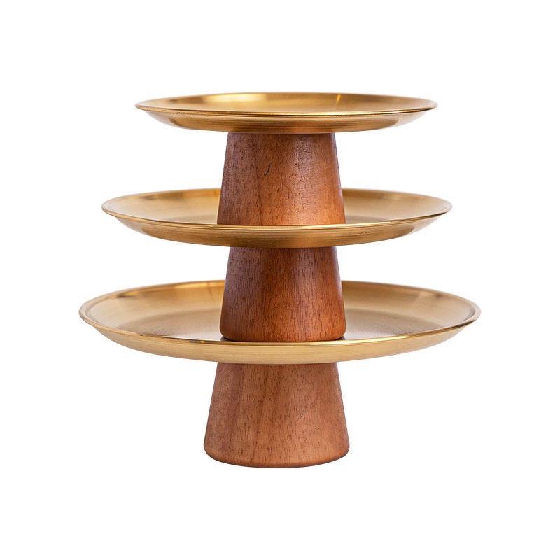 French Style Stainless Steel Dessert Stand – High Footed Tray for Fruits, Candies, and Snacks