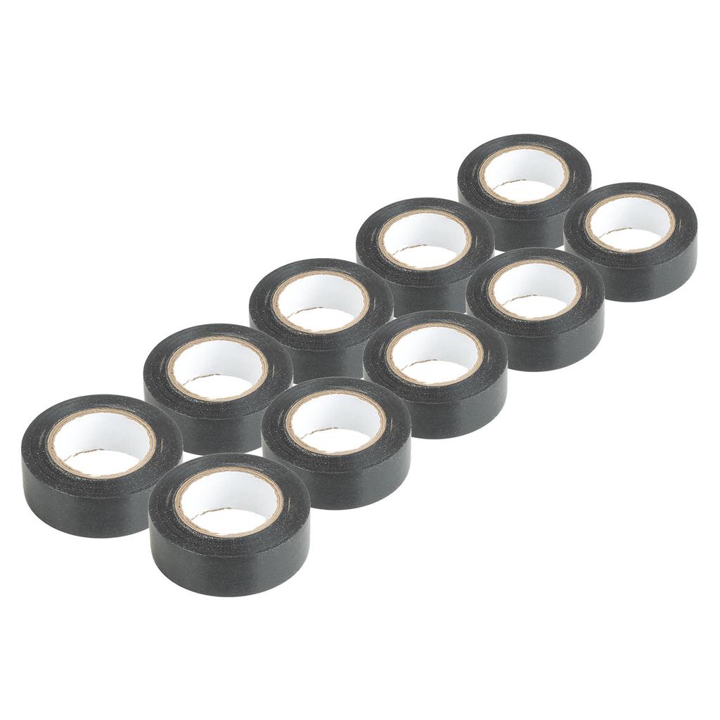 PVC Insulation Tapes Set of 10 Black 19mm X 20mm X 0.13mm Amio-04844