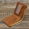 Vintage Genuine Crazy Horse Leather Wallet for Men Short Purse Designer Man Credit Card Holder Wallets