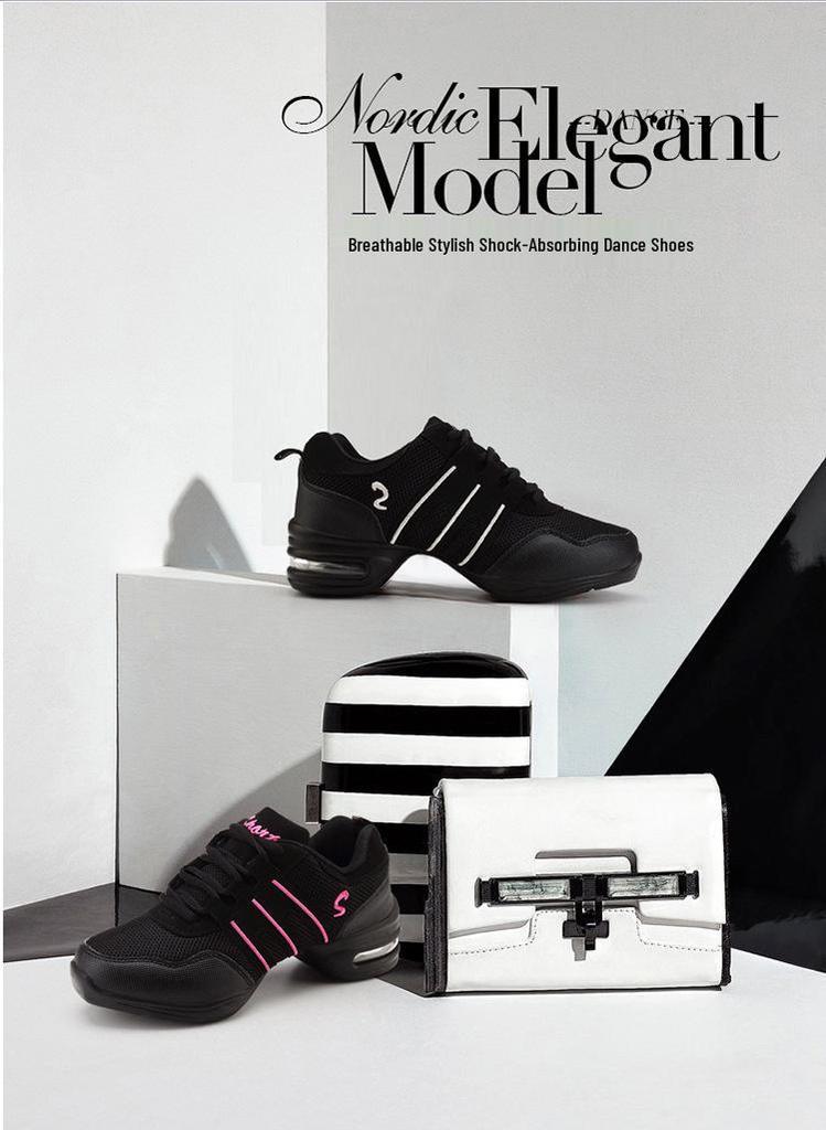 Unisex Breathable Mesh Dance Shoes with Soft Sole for Fitness, Aerobics, and Jazz.