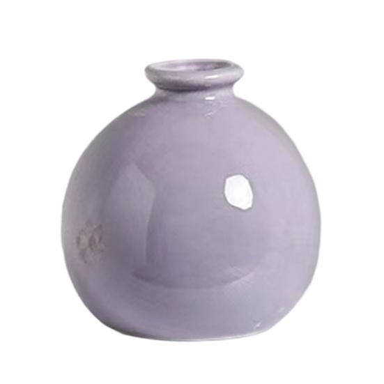 Kleine Runde Keramikvase Minimalistisch Nordisch Modern Dekorative Vase für Wohnzimmer Küche Schlafzimmer Eingangsbereich Kaminsims Tischmittelstück