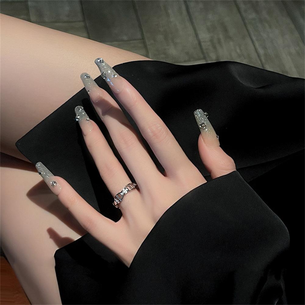 Серебряное кольцо с буквой, открытое, регулируемое, кольцо на указательный палец, кольцо для интернет-знаменитости, холодный стиль, легкая роскошь, модное, нишевый дизайн Adjustable opening