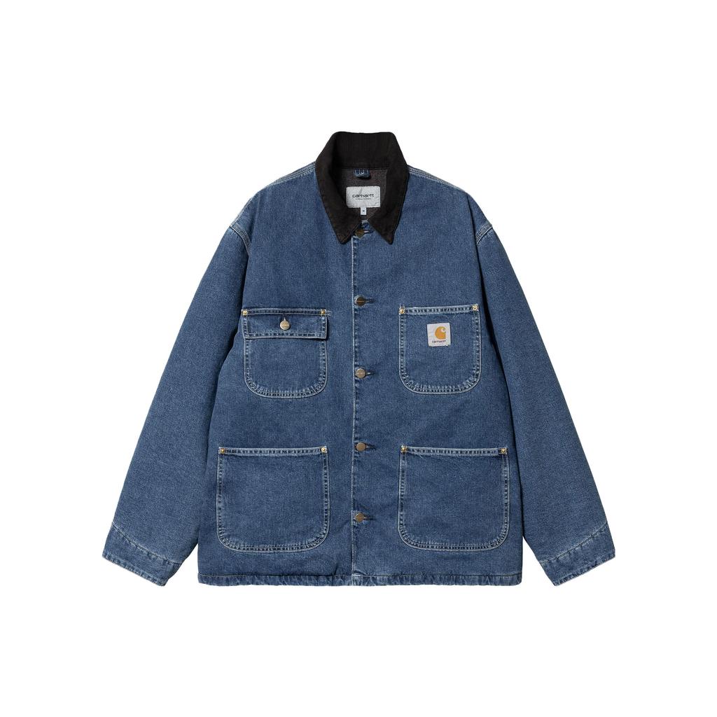Carhartt WIP FW23 Denim Series Multi-Pocket Heavyweight Work Denim Jacket Men Jackets Stone-Wash-Blue I032703-B89-06