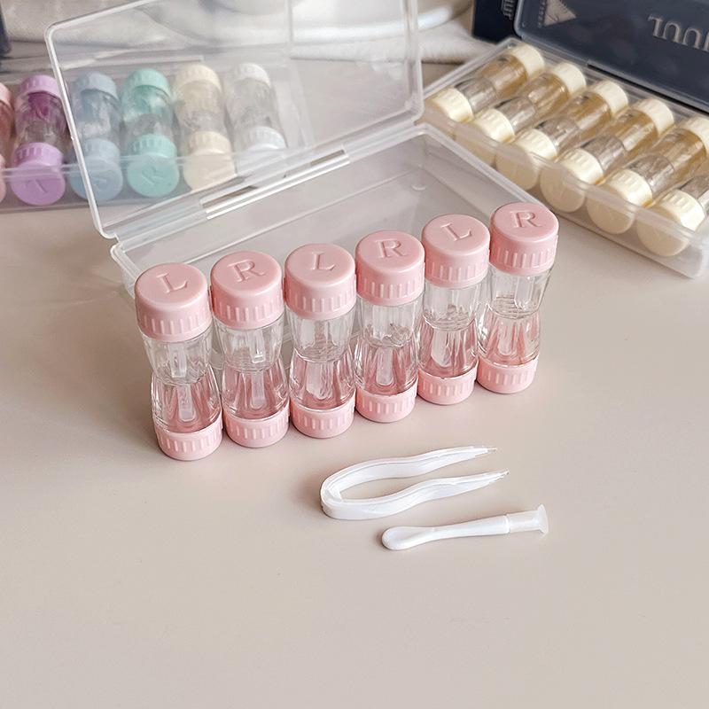 1Set Contact Lens Container Women INS Contacts Lens Case Men Color Contact Lenses Storage Box Portable Travel Set