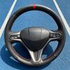 Auto Interior Accessories Hand-Stitched Wear Resistant Carbon Fiber Leather Steering Wheel Cover for Civic 2006 - 2011