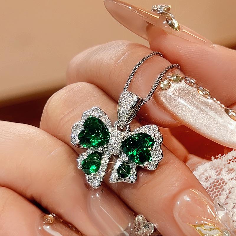 

Смарагдовий Набір Метеликів Жіночі Голкові Сережки Намисто Кільце Легка Розкіш