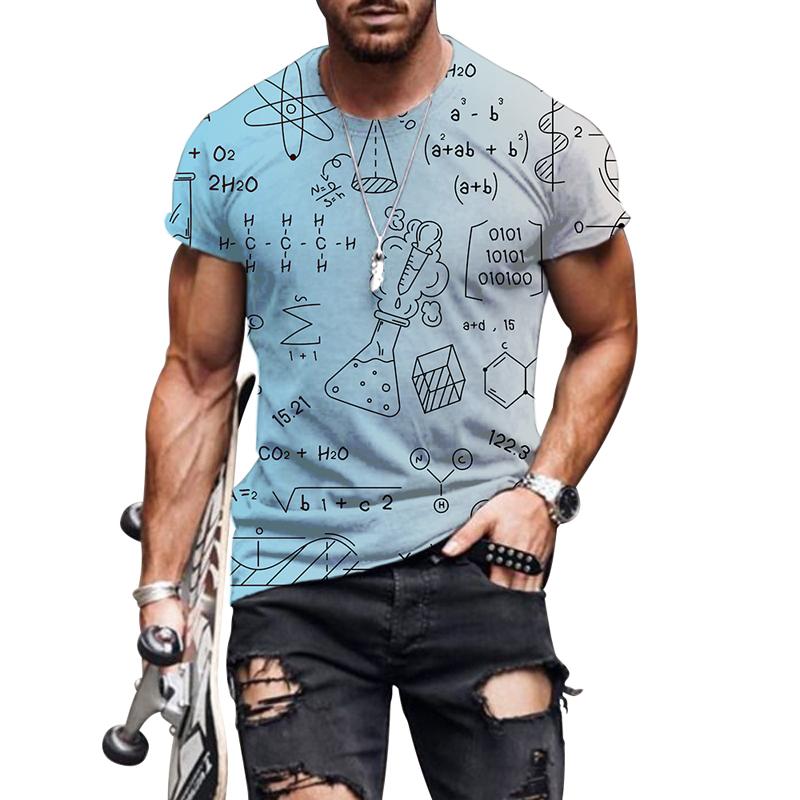 Funny Mathematical Shirt Phys Chemical Formula Summer Street 3D Tričko Módní O Krk Měkké Tričko Oversized Tričko Math Tričko
