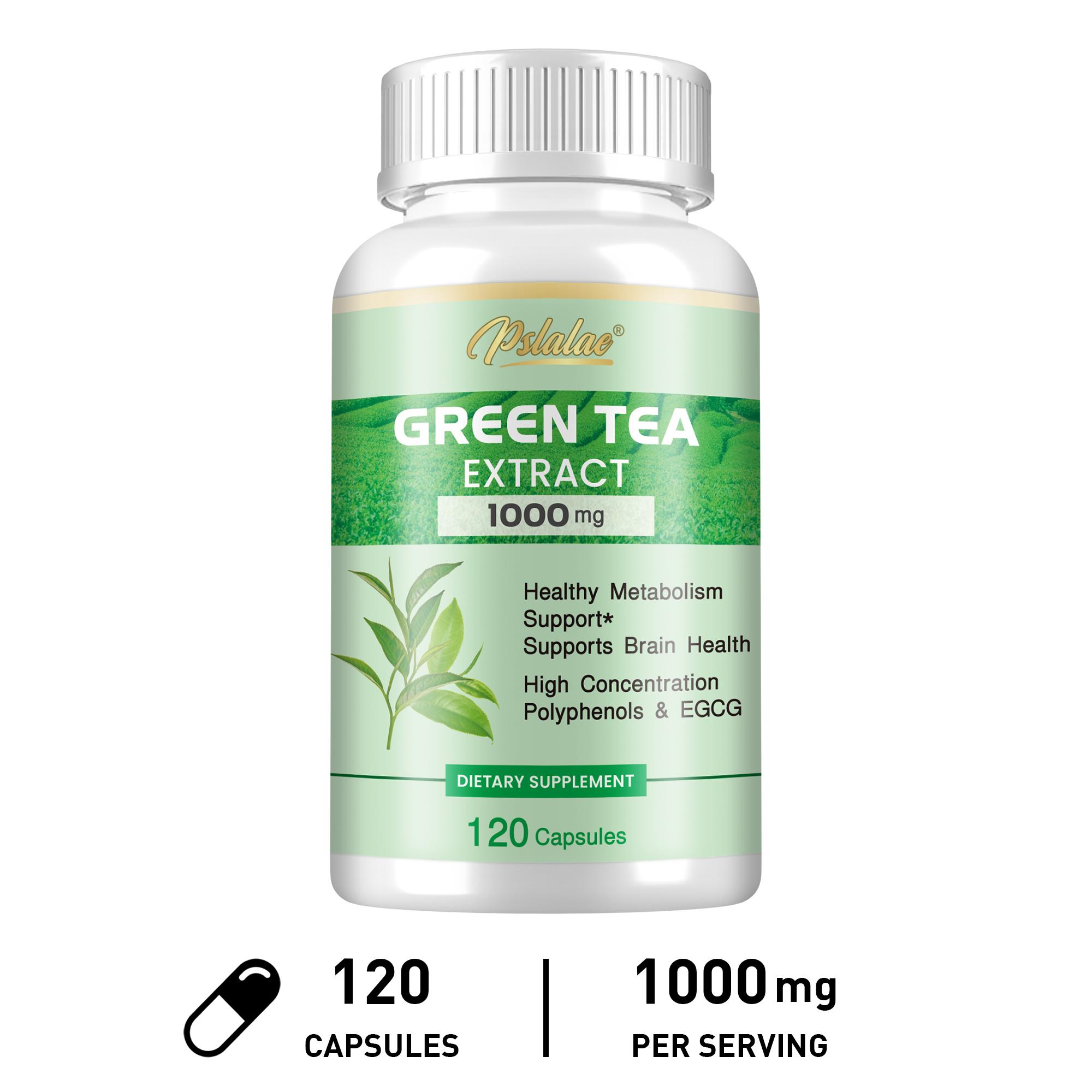 Pslalae Green Tea Extract Dietary Supplement, Contains Green Tea Polyphenols and EGCG, 1000mg High Content, Daily Nutritional Supplement 120*1