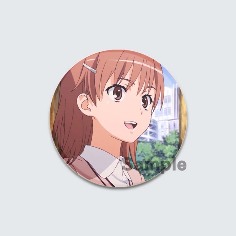 32/44/58mm A Certain Scientific Railgun HD Brooch Anime Badge Cartoon Figure Misaka Mikoto/Wannai Kinuho Round Display Pins Jewelry Gifts