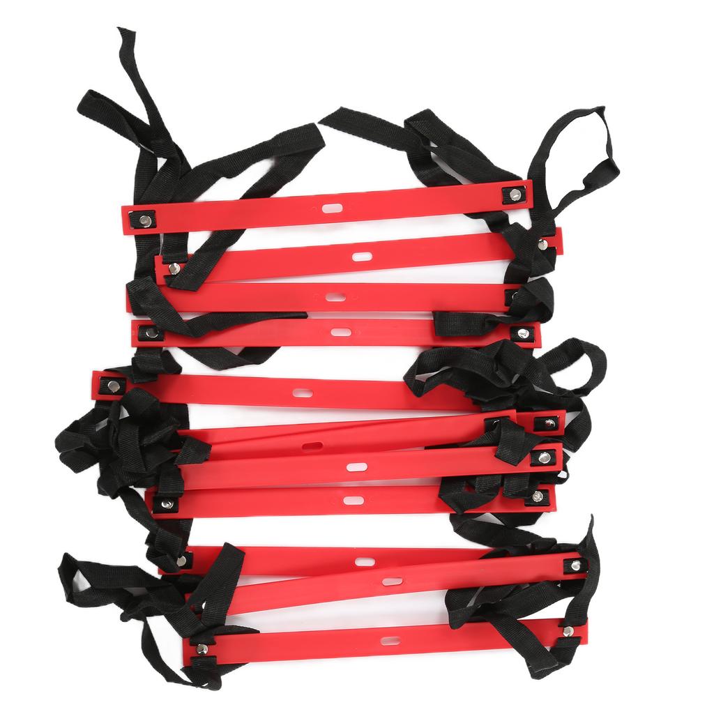 Feste Agility Leiter Fußball Speed Rope Leiter für Fußball Übung Sporttraining 6M 12Sprossen Rot
