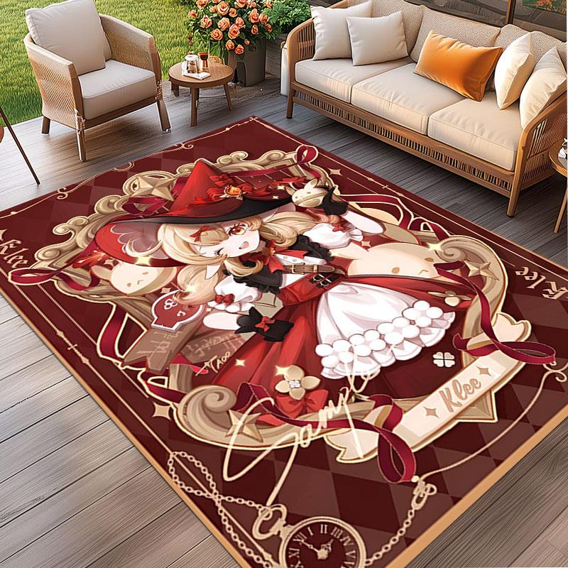 Genshin Impact Print Rug, Washable Floor Carpet, For Entryway Dorm Laundry Room Office Study, Home Decor Birthday Christmas Gift