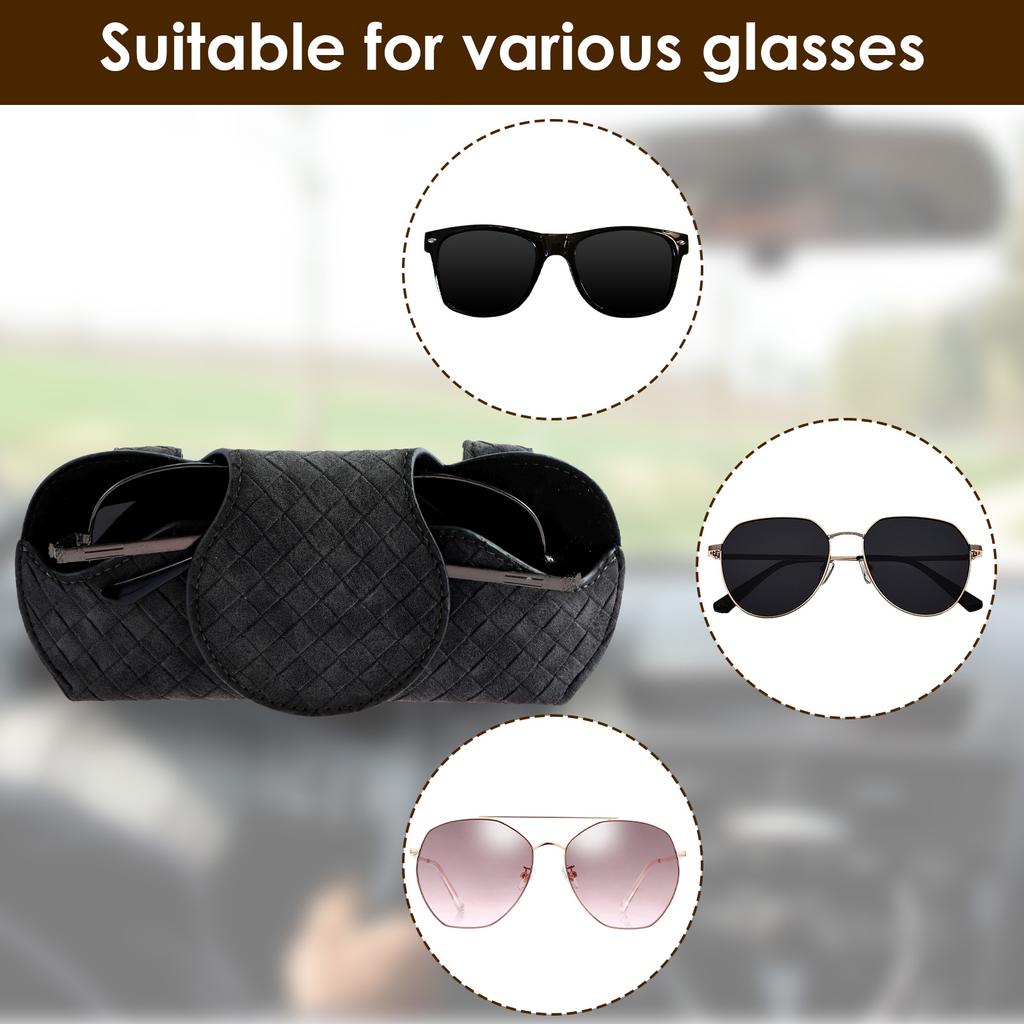 Car Sun Visor Sunglasses Case Glasses Frame Auto Eyeglasses Storage Box with Magnetic Closure Universal Car Eyeglasses Organizer