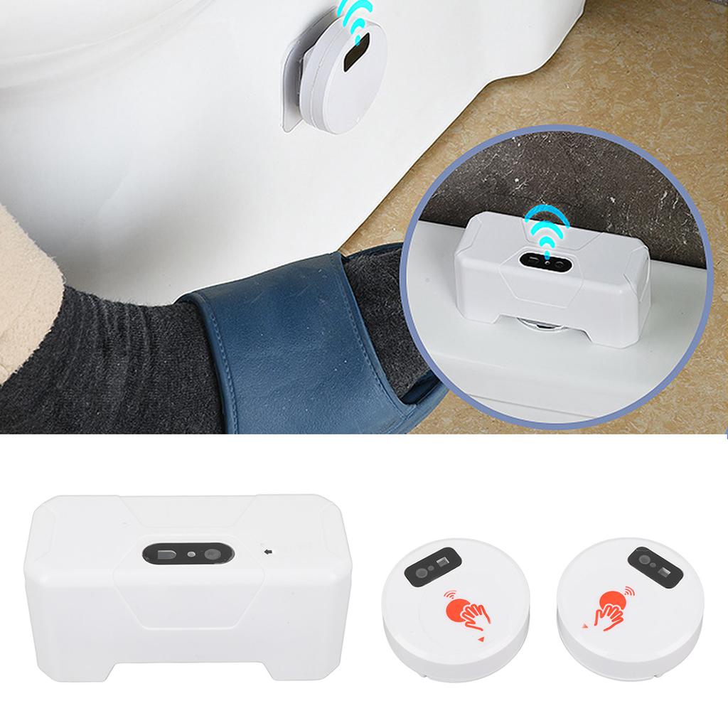 Electric Toilet Sensor Flush Kit with 2 Sensors 1800mAh Push Type Flush Automatic Touchless External