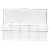 Condiment Caddy with 5 Compartments Versatile Stackable Reusable Plastic Garnish Tray for Outdoor Party Picnic