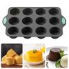 Silicone Cake Mold 6/12-Cavity Mini Fluted Tube Pan BPA-Free Non-Stick Small Cake Baking Mold Food Grade Silicone Mold Gifts for Bakers Mother's