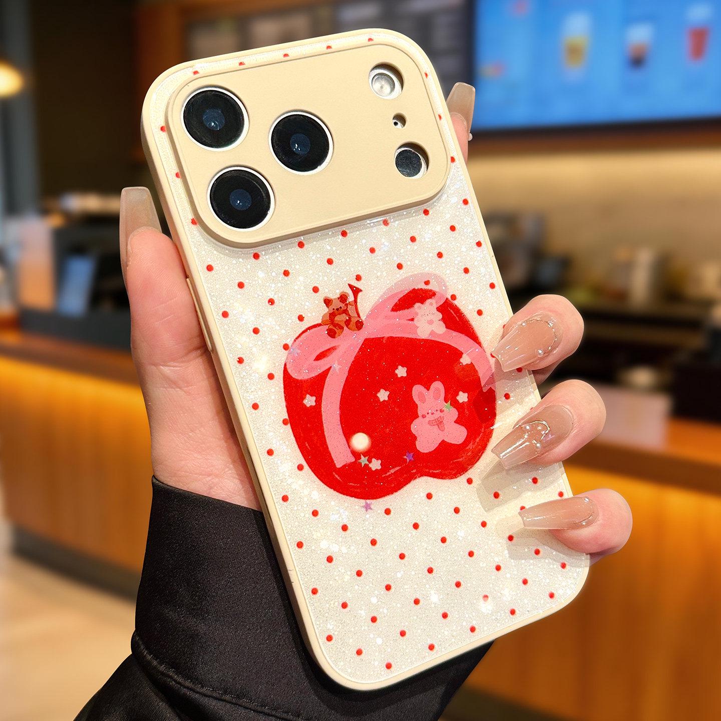 

Polka Dot Little Bear Glitter Case for iPhone 17 Pro Max/16: Spring Edition iPhone 13