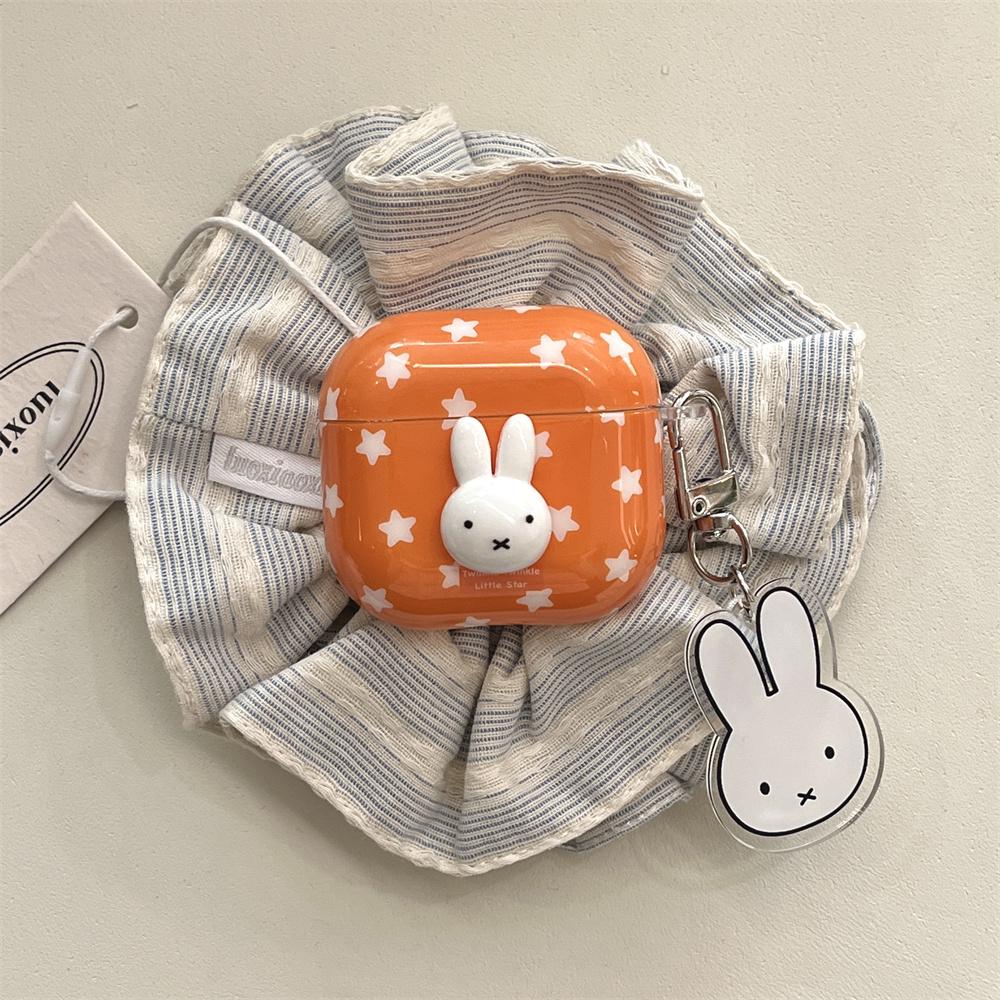 3D Rabbit Headphone Shockproof Cover for Apple Airpods 4 3 2 Airpods Pro3 Pro 2 Cute Cases with Charm Earphone Case