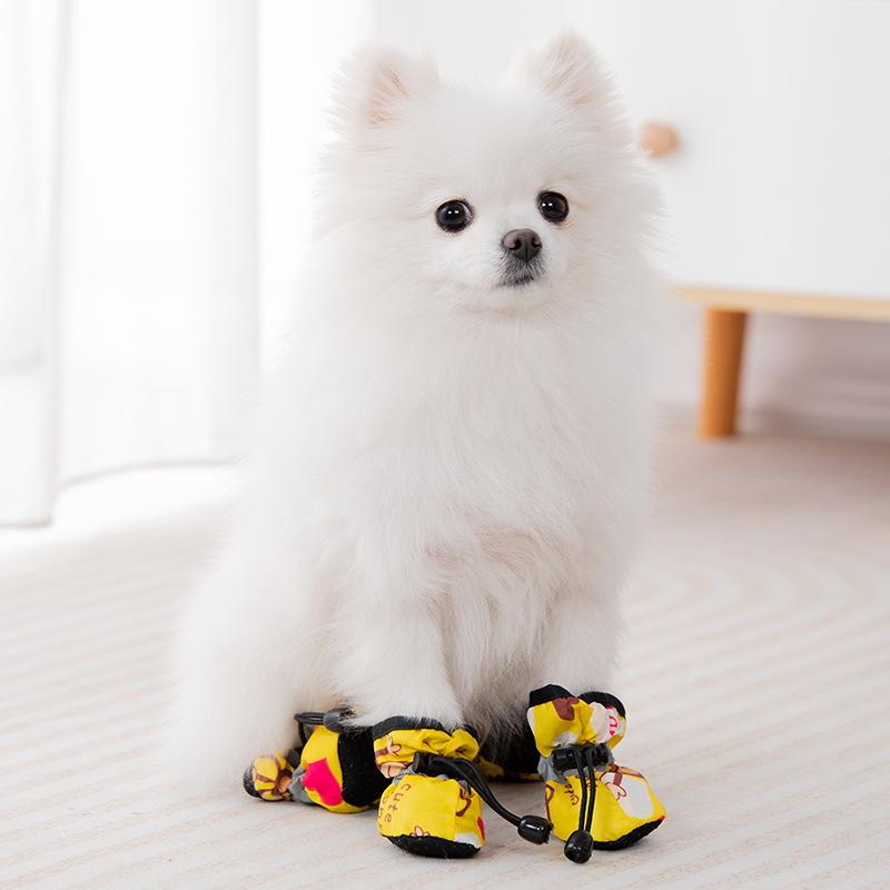 Pet Dog Soft Sole Breathable Monkey Print Shoes Teddy Pomeranian Poodle Bichon Soft Sole Boots Dog Foot Covers Pet Shoes
