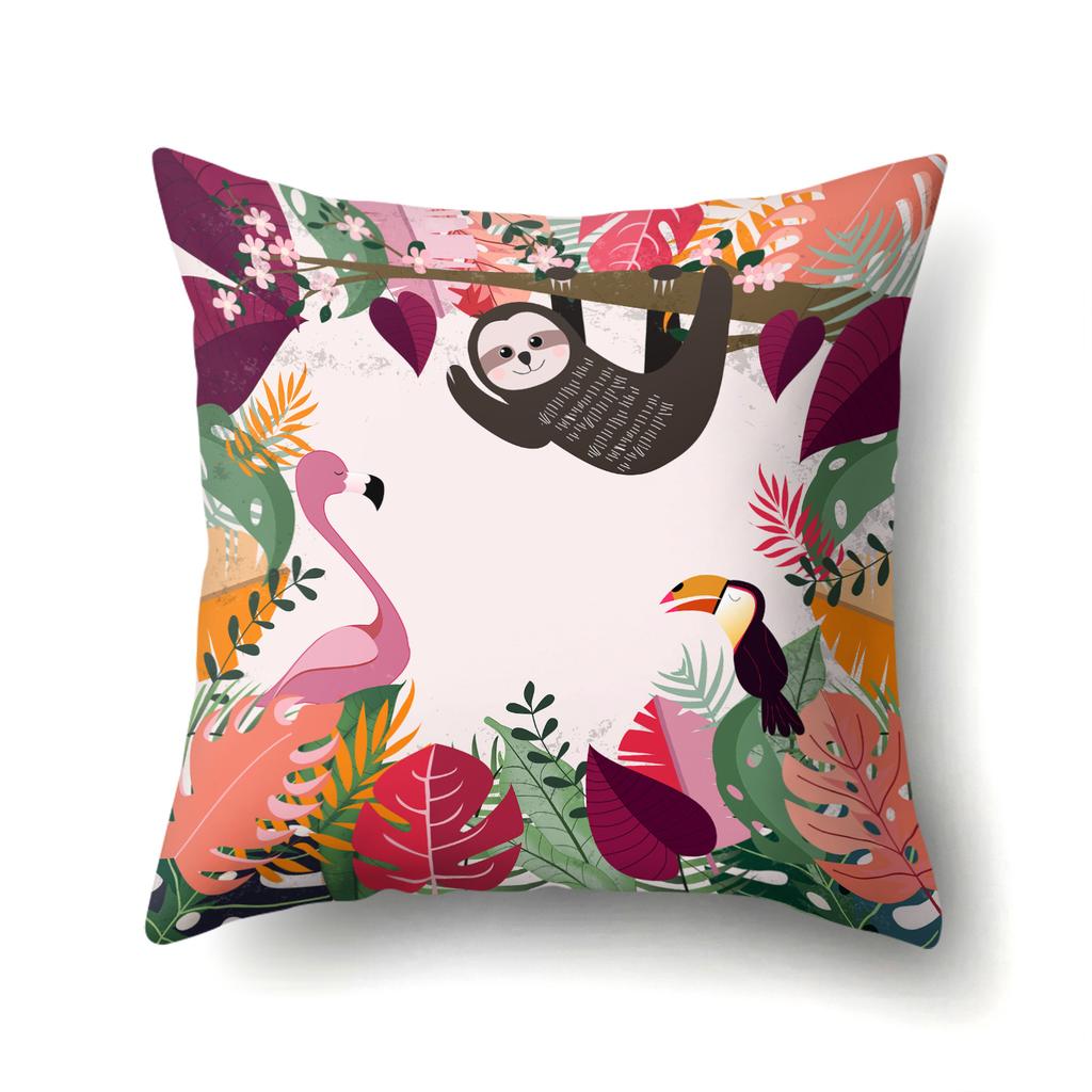 Tier Geometrische Figur Einseitiger Kissenbezug Büro Umarmungskissenbezug Taillenkissenbezug Polyester Einfacher Sofakissenbezug