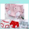 Comfortable Cotton Mid-rise Printed Menstrual Underwear With Lace Trim For Leak Protection