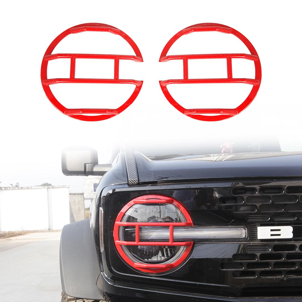 

Car Front Headlight Lamp Decoration LED Light Source Guards Cover for Ford Bronco 2026-2026 Lamp Hoods Auto Exterior Accessories красный