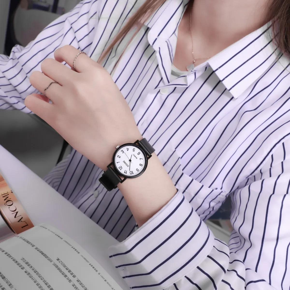 Simple Black White Women Quartz Watches Minimalist Design Silicone Strap Bracelet Wristwatch Women s Fashion Dress Watch Gifts 32mm-White