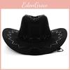 Western Cowboy Hat With Suede Fabric For Party Costumes And Sun Protection