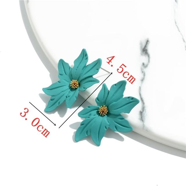 Orecchini pendenti geometrici coreani color verde a forma di fiore per donna petali rotondi a cuore foglia metallo brincos gioielli da matrimonio festa regalo