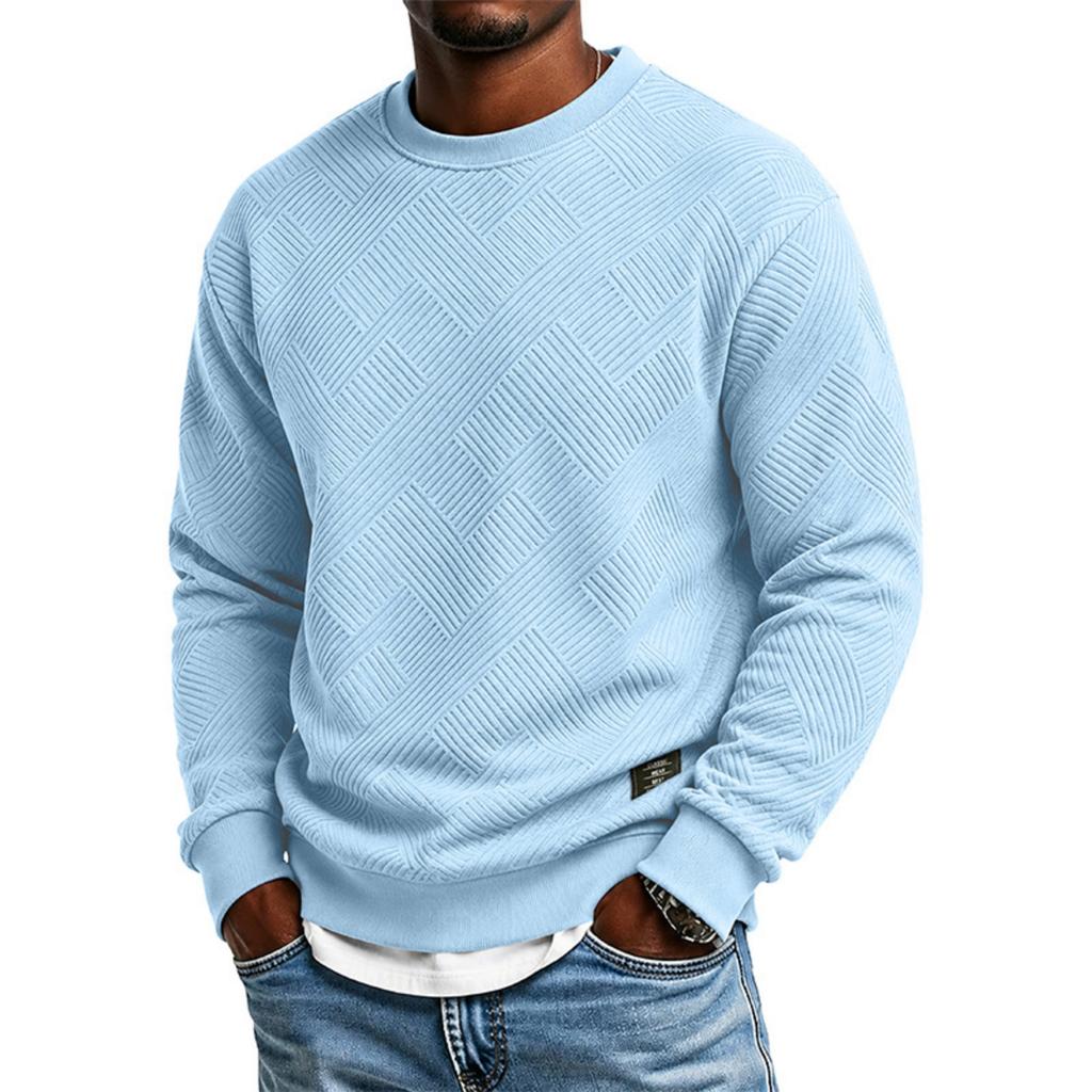Felpa da uomo con girocollo, vestibilità ampia, top casual rétro