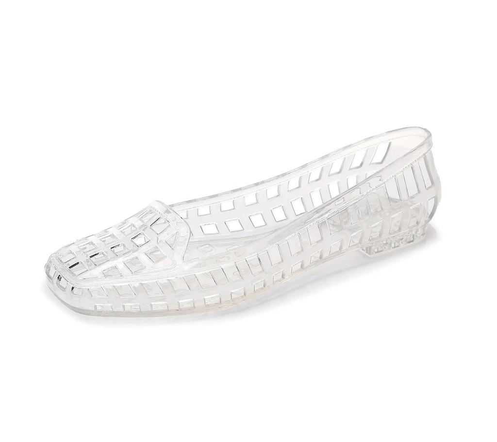 Women's Flat Bot Sandals Summer New Sle Transparent Crystal Jelly oes Hollow out Design Casual Leisure Footwear