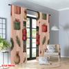 2pcs 2D flat printing Christmas Curtains Christmas Nutcracker Gift Wreath Digital Printed Polyester Drapes Family Party Use for