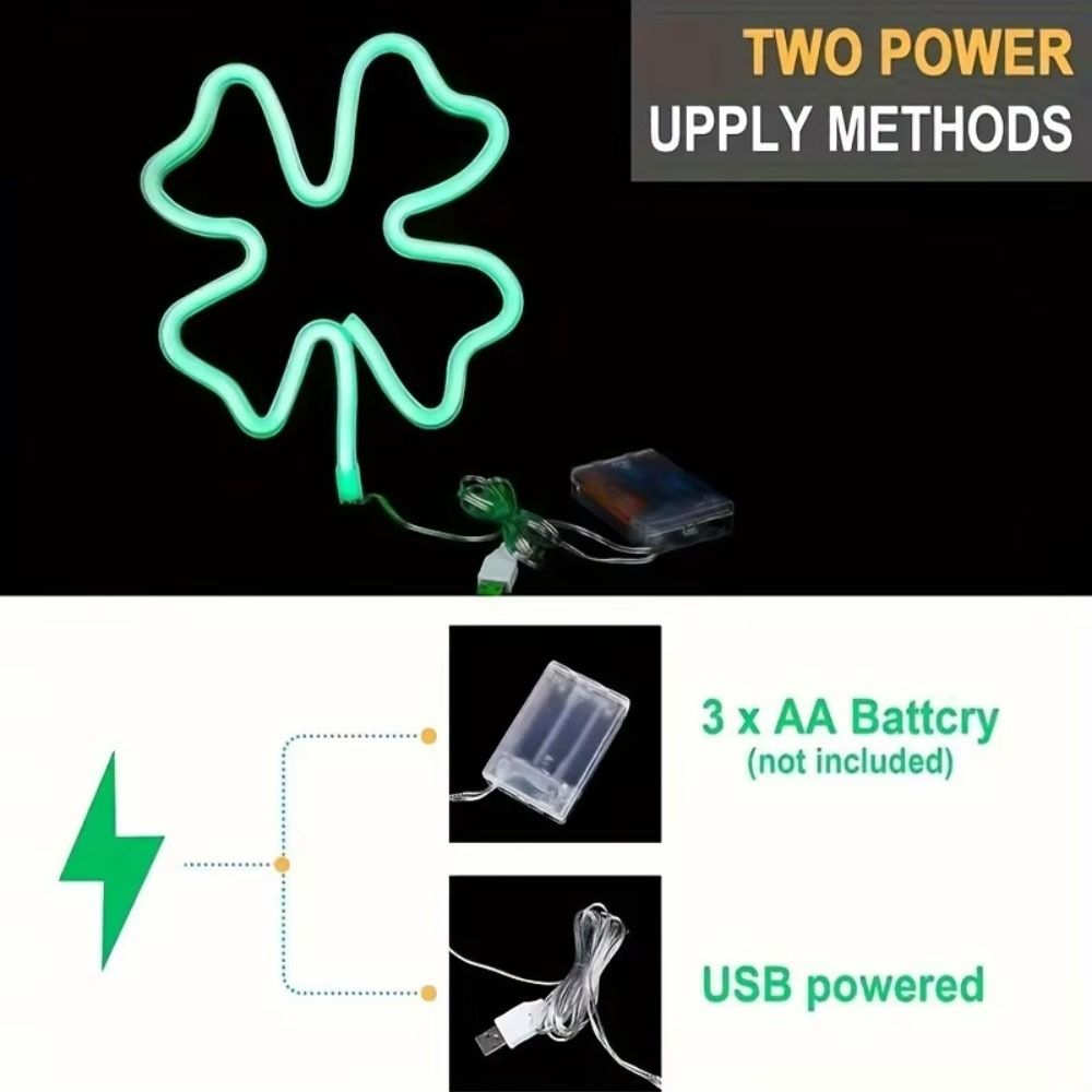 USB/battery Powered St. Patrick's Day Neon Light Green Party Decoration  Bar