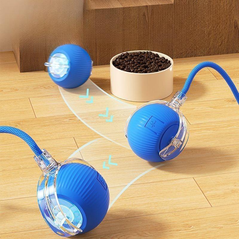 New Cat Interactive Ball Toys Silicone Automatic Rolling Ball With Long Tail Teaser Smart Pet Electric Toy Kitten Cat Toy