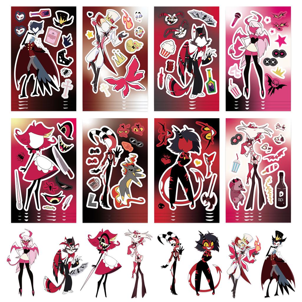 8 Cartoons, Evil Boss Make A Face Face Change Sticker DIY Hand Account Small Card Mobile Phone Case Decoration