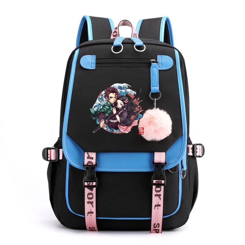Plecak Tematyczny Anime dla Nastolatków i Studentów Duża Pojemność Torba na Laptop z Portem USB Tkanina Oxford