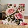 1PC Rose LaceOutdoor Flannel Blanket - Soft Plush Decor for Picnics, camping, Bedroom, Playroom, Office, or Lunch Break 1337A