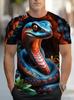 New 3D Printing Snake Graphic T Shirts For Men Summer Short Sleeve Round Neck Casual Tee Tops Mens Hip Hop T-Shirt Streetwear