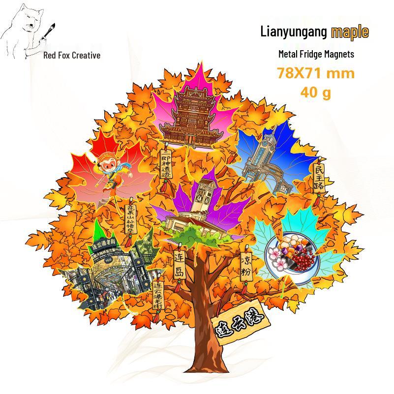 Nanjing and Suzhou Wooden Magnet: Cultural Travel Souvenir Decorative Sticker