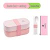 Microwaveable Japanese Double-Layer Bento Box - Portable, Sealed & Divided for Office Workers