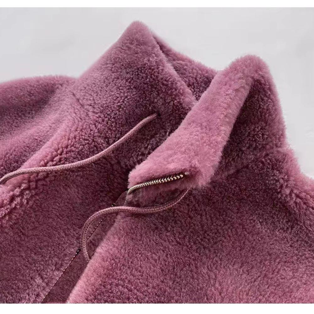 Double Sided Velvet Warm High Neck Hoodie for Autumn and Winter, Women's Cardigan with Zipper and Plush Top