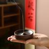 Y Black Walnut Solid Wood Incense Holder Zen Round Line Incense Burner Agarwood Incense Plate Household Tea Room Decoration