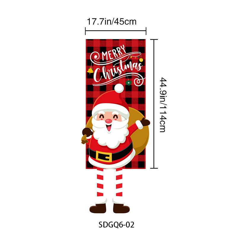 Christmas couplet hanging flag, snowman vertical door hanging, courtyard porch Christmas decoration hanging cloth party layout banner