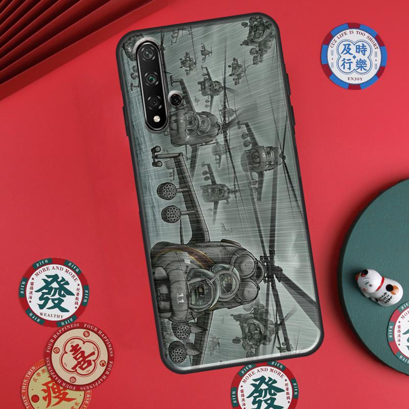 

Чехол для Huawei P60 Pro P30 P40 Lite Nova Y61 Y91 Y90 Y70 Y60 Y72 12s 12i 11i 7i 8i 9 10 SE с изображением вертолета Ми-24 «Крокодил» Huawei P20 Lite